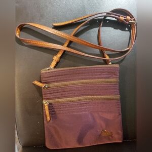 Dooney & Bourke purple and Brown Crossbody Bag